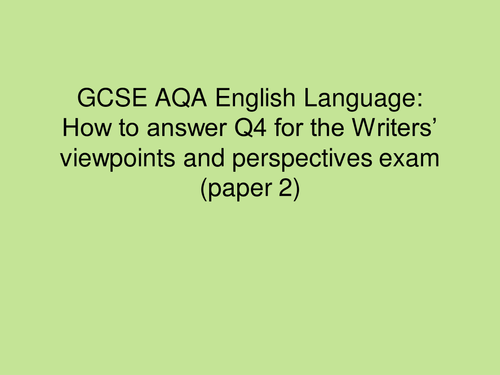 GCSE AQA Language paper 2 revision resources | Teaching Resources