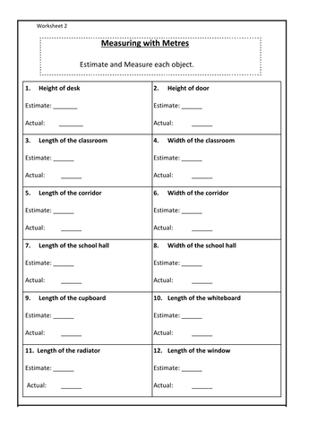 measure length year 2 worksheets teaching resources