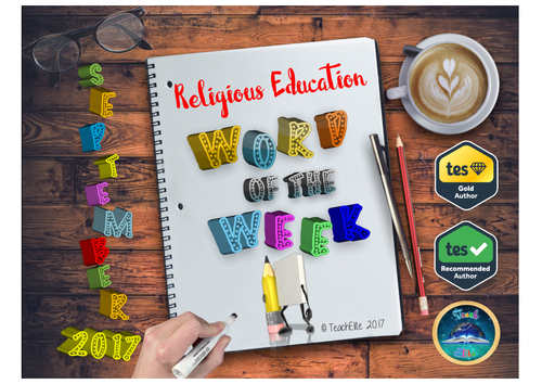 Religious Studies - Word For the Week - Literacy Tasks: September