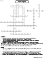 Civil Rights Crossword Puzzle | Teaching Resources