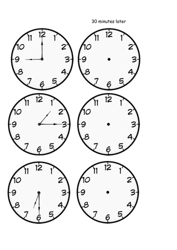 Time o'clock - half past. | Teaching Resources