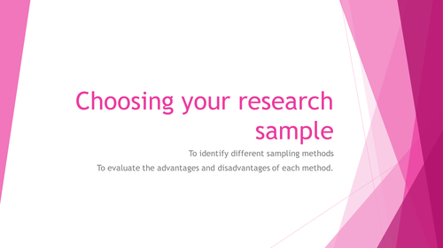 Research methods lesson 4 sampling methods