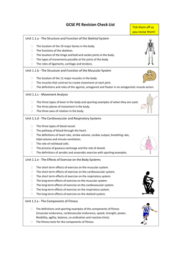 ocr-gcse-pe-9-1-2016-revision-check-list-teaching-resources