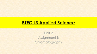 btec applied science level 3 chromatography assignment