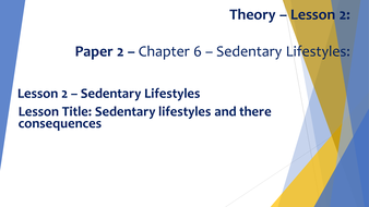 AQA GCSE PE (9-1): Chapter 6 - Sedentary Lifestyles ...