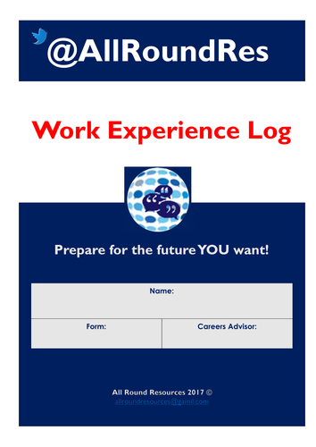 @AllRoundRes Work Experience Logbook! All Levels! *Prepare for the career you want!*
