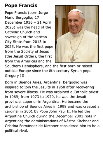 Pope Francis Handout
