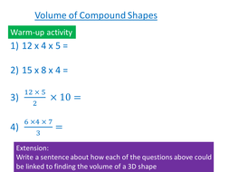 Volume of Compound Shapes | Teaching Resources