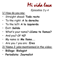Mi Vida Loca Episodes 3 5 Teaching Resources