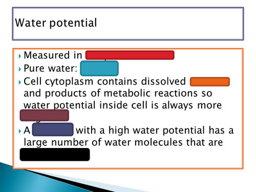 NEW SPEC - A level biology - OCR- Module 3 - Chapter 9 - Transport in plants- potometer