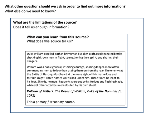 William the Conqueror Source Analysis Activity