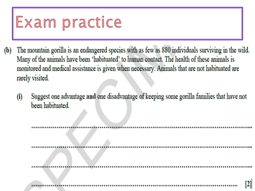 New Spec - A level biology - OCR - Module 4 - Biodiversity - Chapter 11 - Conservation agreements