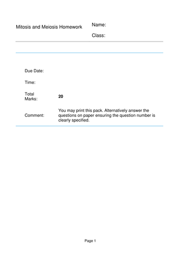 AQA new specification-mitosis and meiosis past paper questions-B2, B12/B13