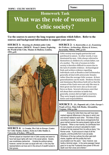 What was the role of women in Celtic society? | Teaching Resources