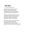 The kiss poem analysis image