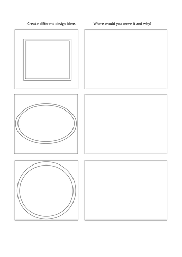 GCSE Food and Nutrition design activity (normal  font) for food presentation.