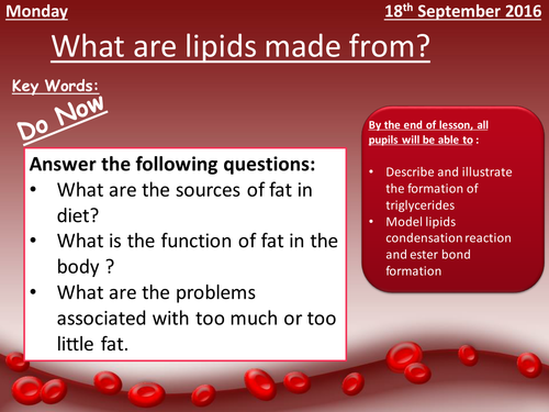 AQA AS Biology Section 1: Lipids