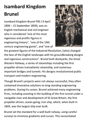 Isambard Kingdom Brunel Handout
