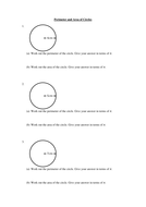 Worksheet on perimeter and area of circles and sectors | Teaching Resources