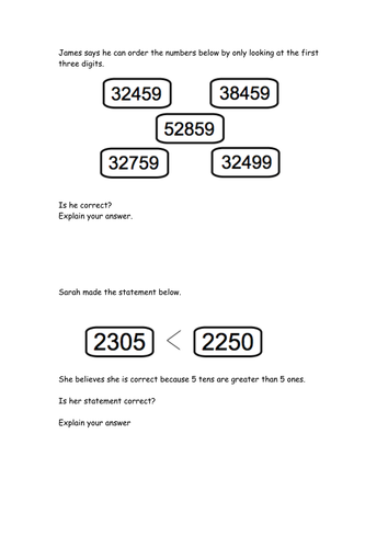 place value reasoning and problem solving year 5