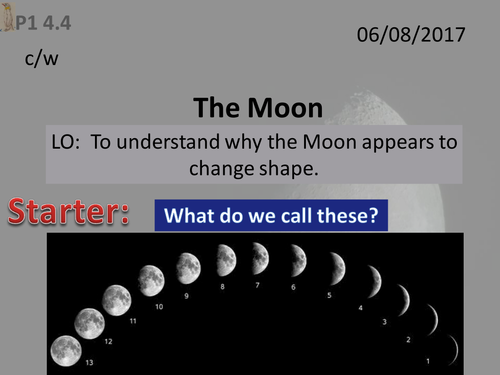 Activate 1:  P1: 4.4  The Moon - Phases