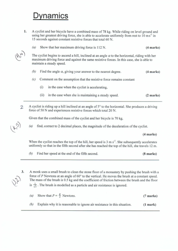 M1 Solomon Questions And Mark Schemes Arranged By Topic Teaching Resources