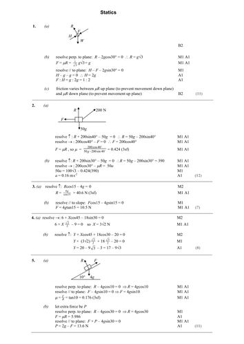 M1 solomon questions and mark schemes arranged by topic Teaching