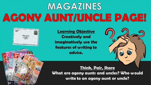 Magazines - Writing Agony Aunt/Uncle Pages!