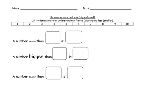 Numeracy- big and small numbers