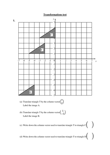 Test on transformations of shapes