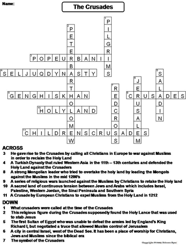 The Crusader Crossword - WordMint