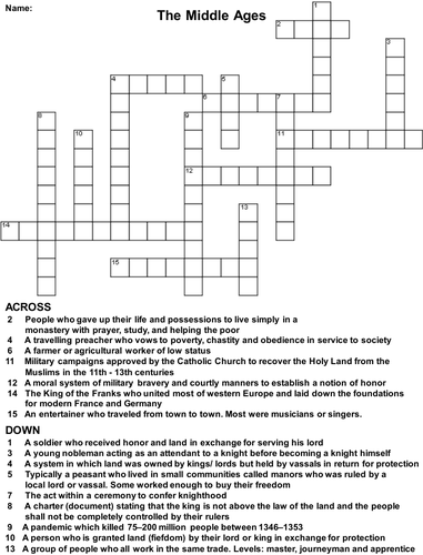 the-middle-ages-crossword-puzzle-teaching-resources