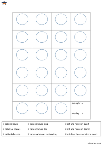 French - time sheet