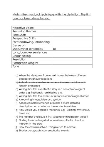 question-3-structure-gcse-english-language-1-9-paper-1-teaching-resources