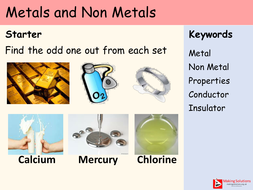 AQA Chapter 1 - Lesson 10 - Metals and Non Metals by ReviseChemistryUK