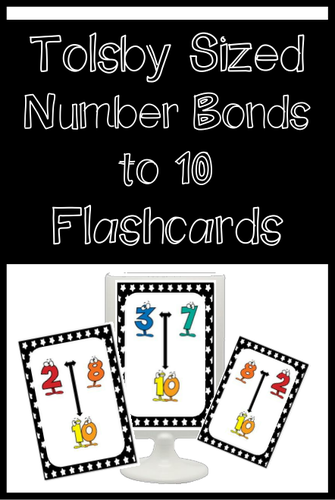 Numeracy Support Cards- Number Bonds to 10 (Tolsby Sized)