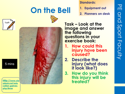 Reducing the risk of sports injuries LO3 lesson bundle