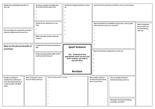 OCR Cambridge National Sport Science Revision Activites Bundle 1 ...