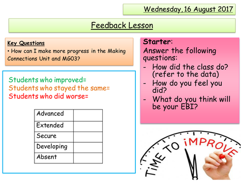 Planning an Investigation - Assessment Feedback