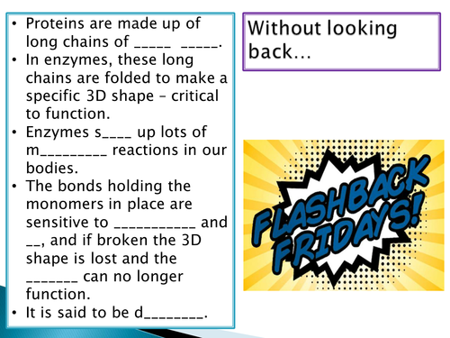 GCSE NEW SPEC - B3 - Organisation & digestive system - Lesson 4 - Enzymes