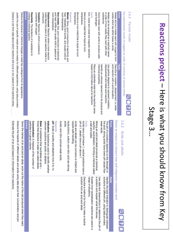 End of KS3 Reactions project