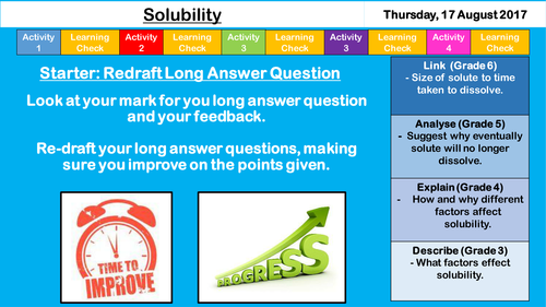 Solubility - NEW AQA KS3