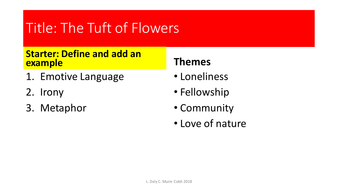 The Tuft of Flowers Robert Frost by LouiseBDaly - Teaching Resources - Tes