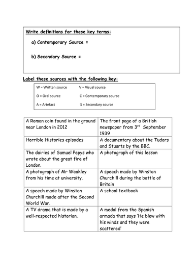 Introduction to History Year 7 | Teaching Resources