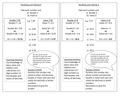 year 5 doubling and halving worksheet numeracy block a unit 1