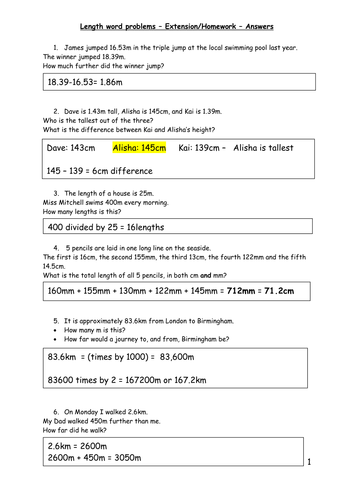 Converting Measurements - Year 5/6 - Includes answers - 4 Lessons ...