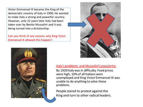 Lesson 8 -Rise of the Dictators - How Mussolini became dictator of Italy