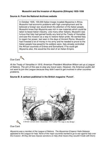 Lesson 10 - Rise of the Dictators - Invasion of Abyssinia