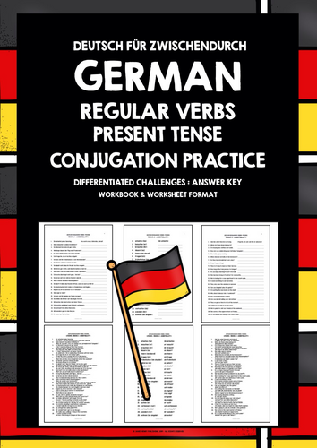 GERMAN REGULAR VERBS PRESENT TENSE WORKSHEETS | Teaching Resources