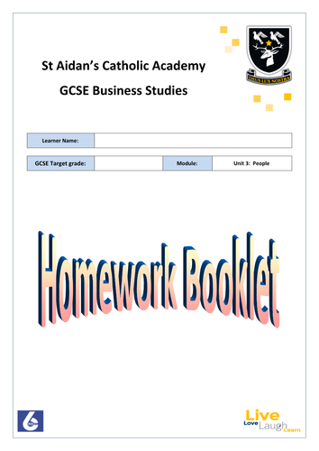 OCR GCSE 9-1 Business 2017 Spec Homework booklet - Unit 3: People ...